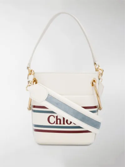 chloe roy bucket bag white