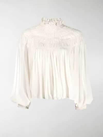 ruched neck blouse