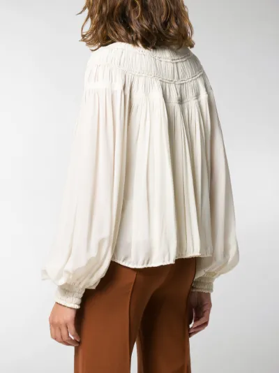 ruched neck blouse