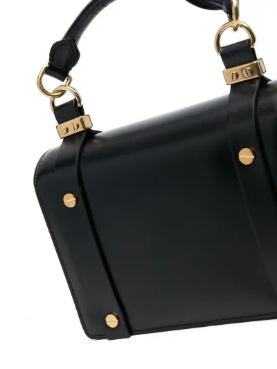 Mini flap bag, Lambskin & gold-tone metal, black — Fashion