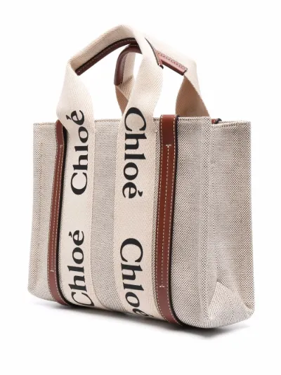 chloe woody canvas tote