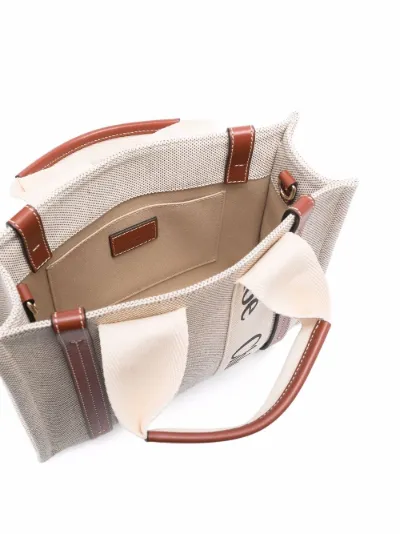 chloe woody canvas tote