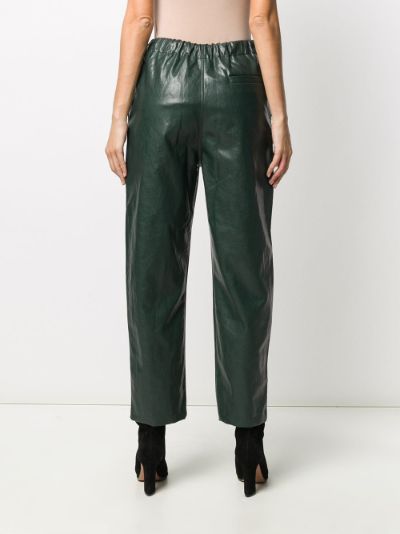 Faux Leather Straight Trousers