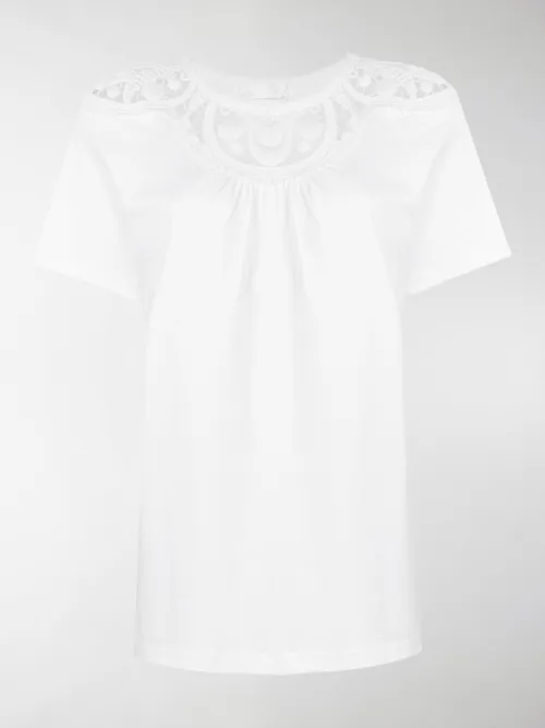 Chloé - T-shirt con pizzo
