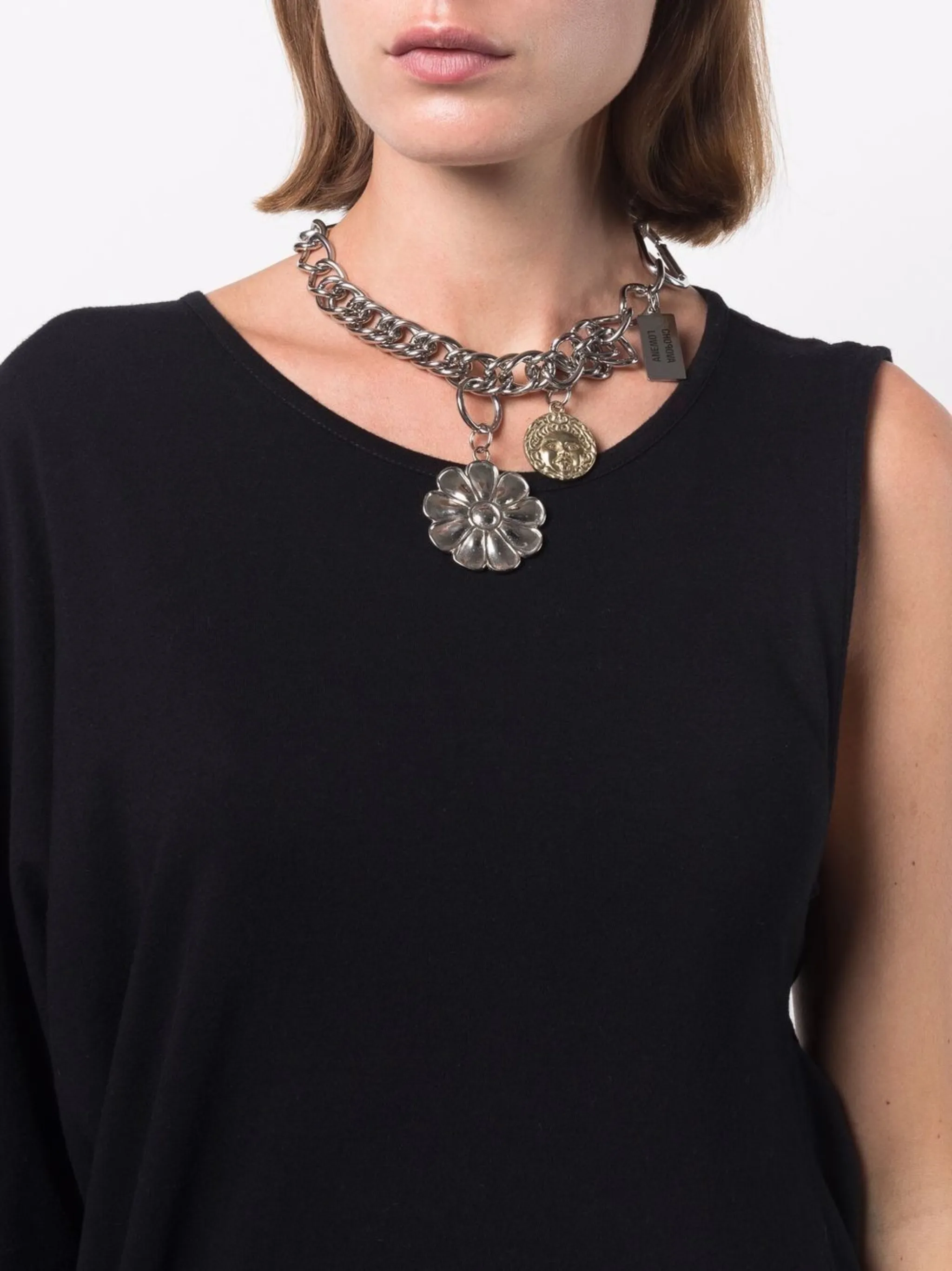 Chopova Lowena Flower Face silver-plated charm necklace