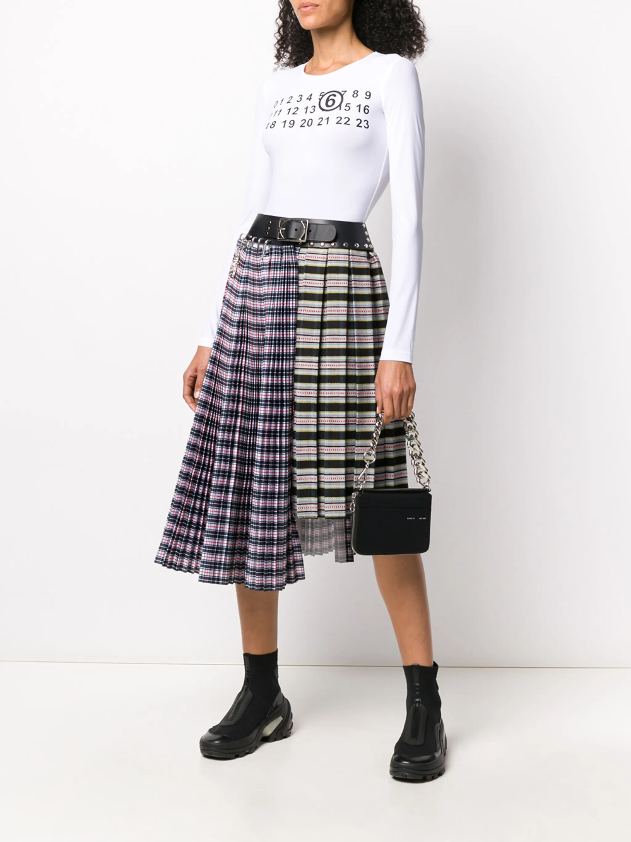 Chopova Lowena tartan-print asymmetric skirt | Eraldo.com US