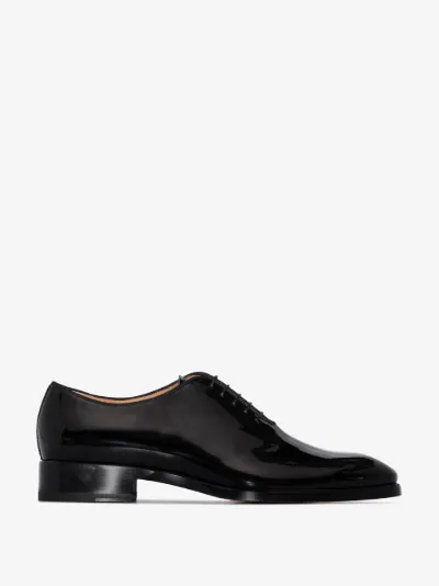 black patent leather oxford shoes
