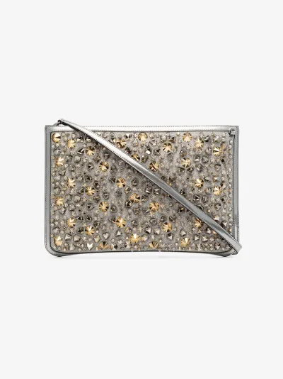 louboutin silver clutch