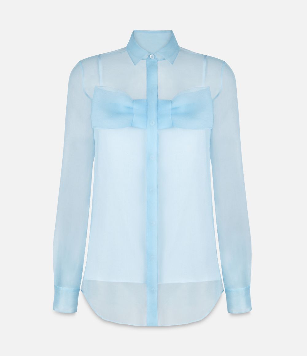 blue organza shirt