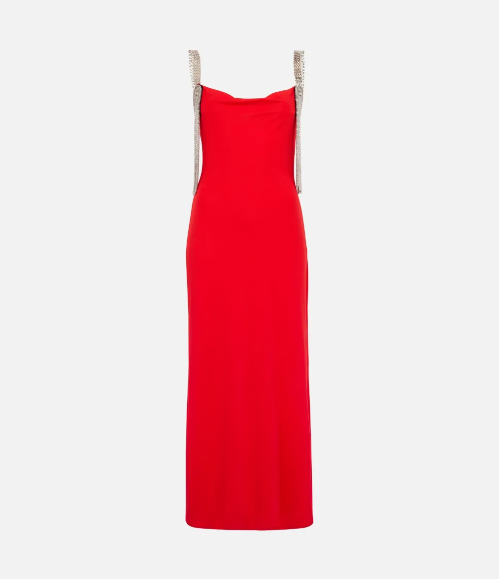 cowl neck jersey dress