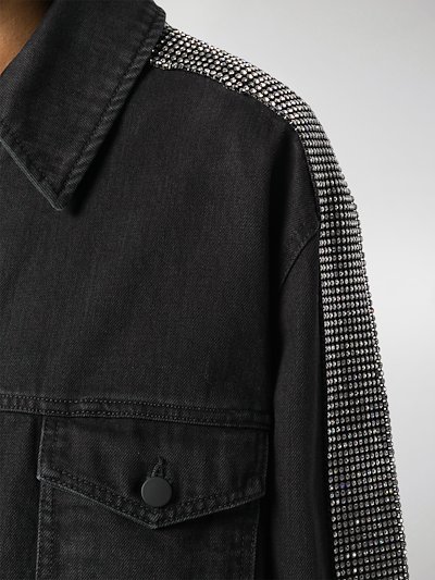Christopher Kane Crystal Embellished Denim Jacket Black Modes