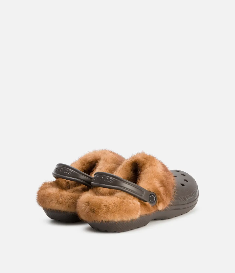 clogs with fur trim