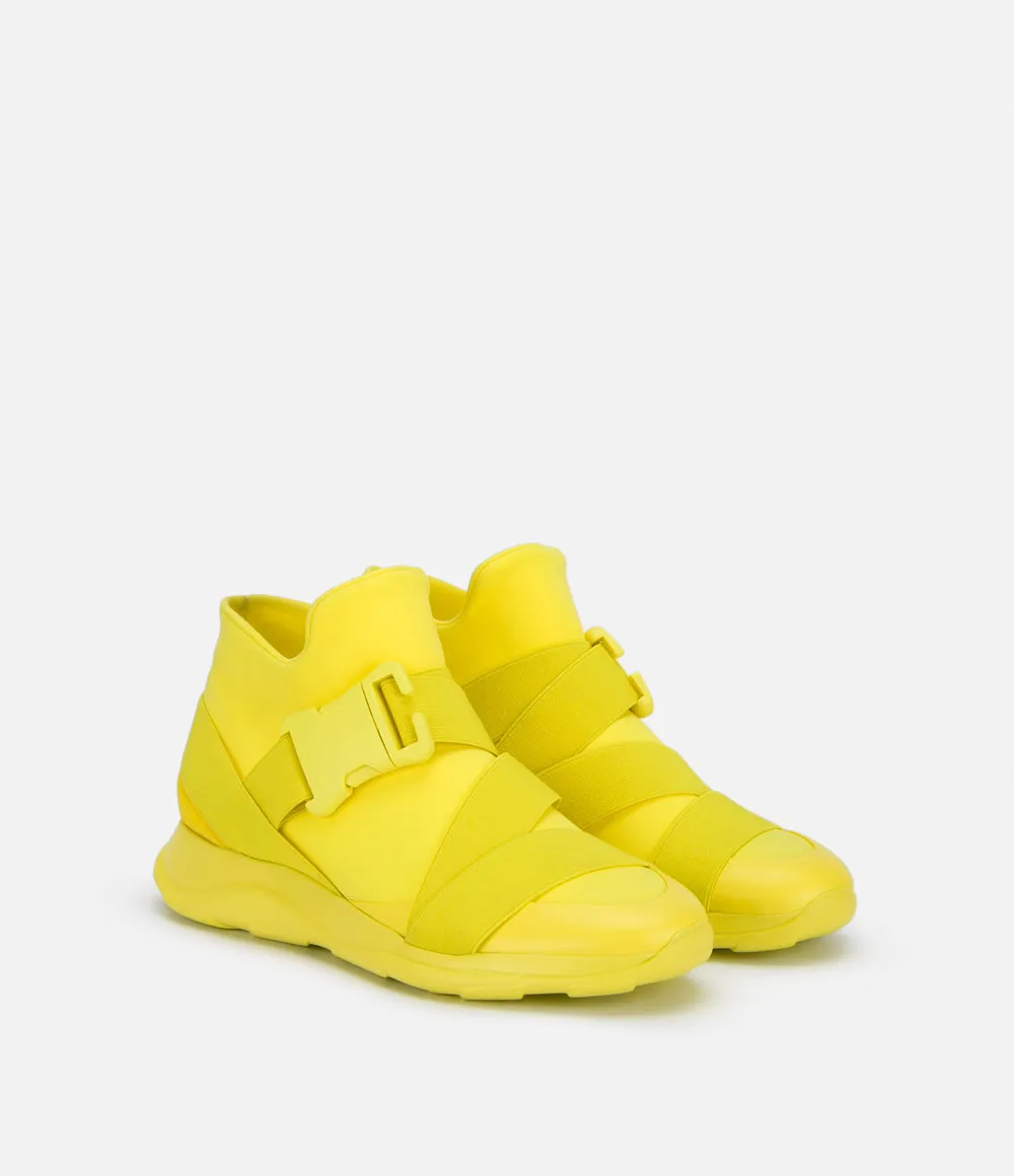 high top buckle sneakers