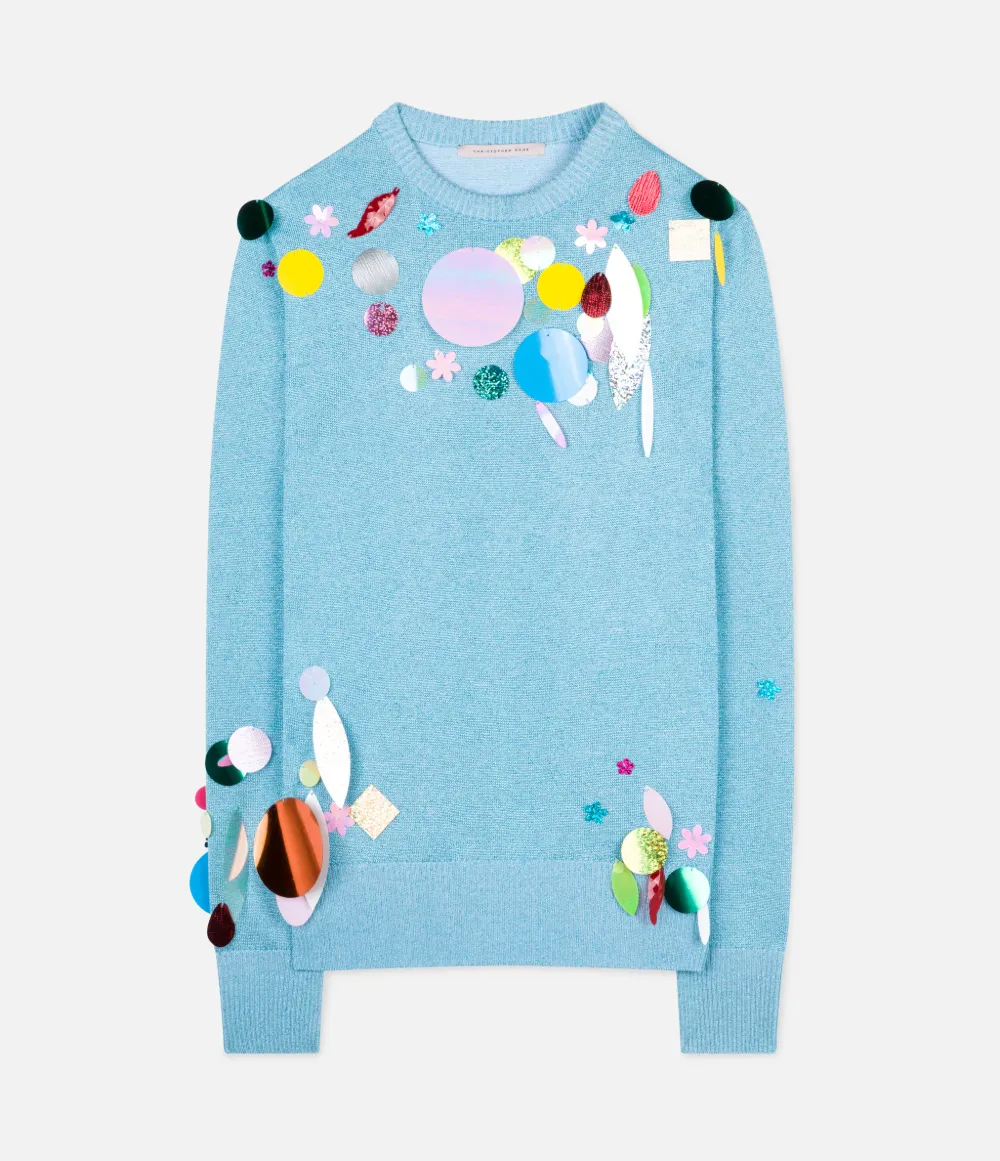 blue sequin jumper