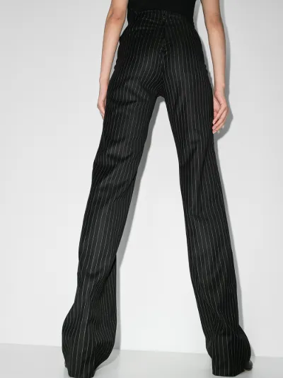 high waisted pinstripe trousers