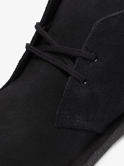 desert clarks black suede