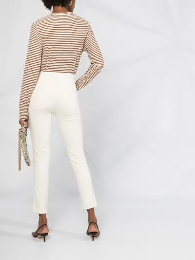 high waisted cotton trousers