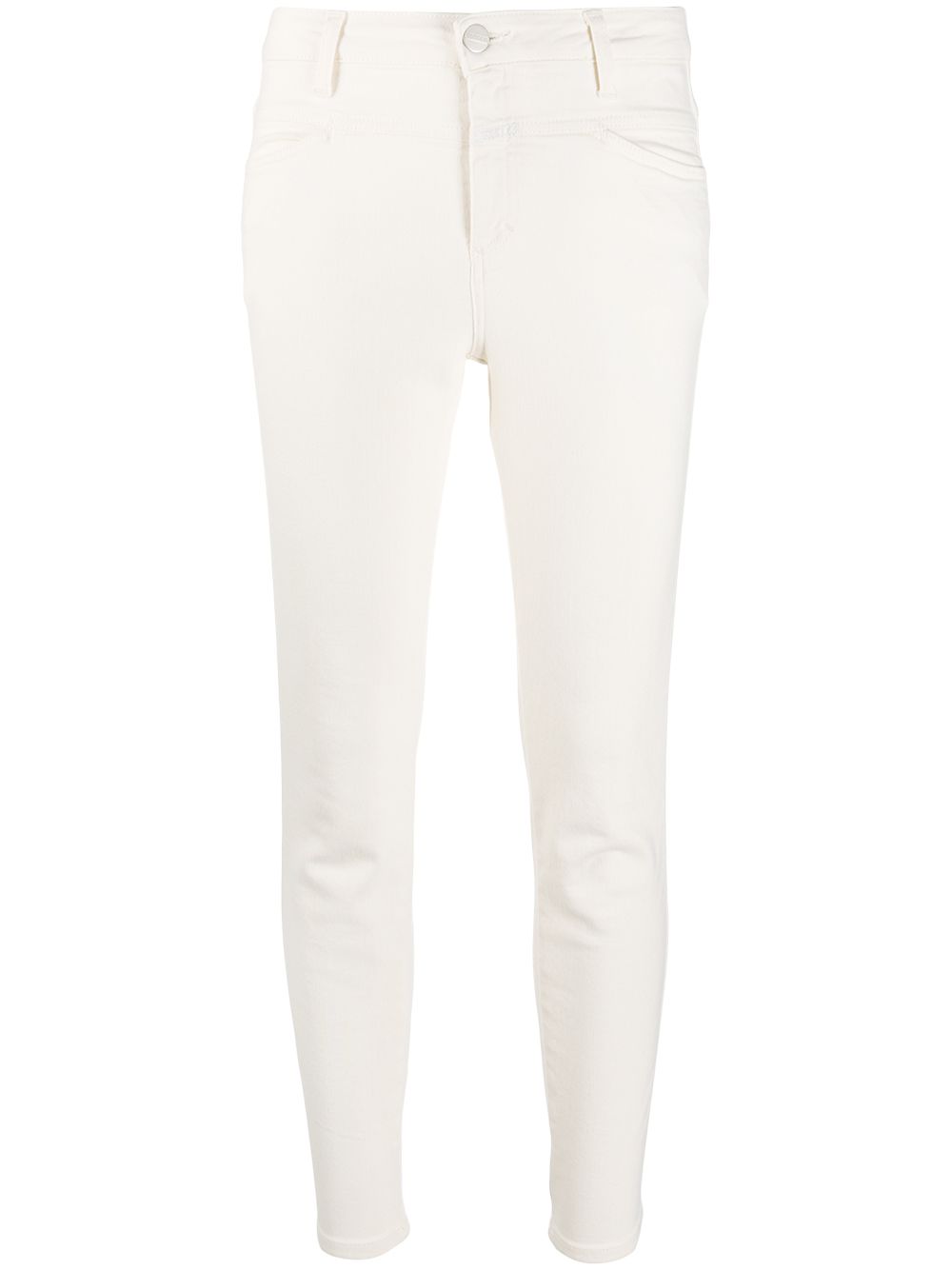 white high waisted cropped trousers