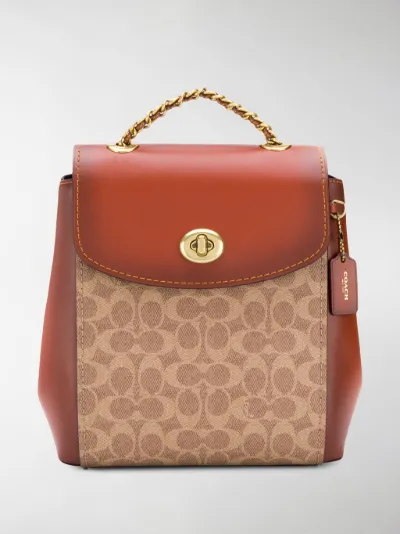coach logo backpack