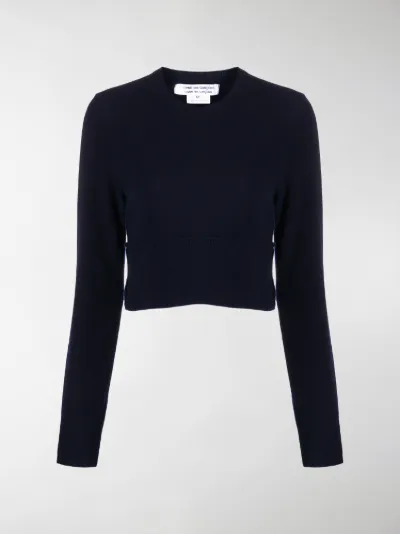 cropped black wool jumper