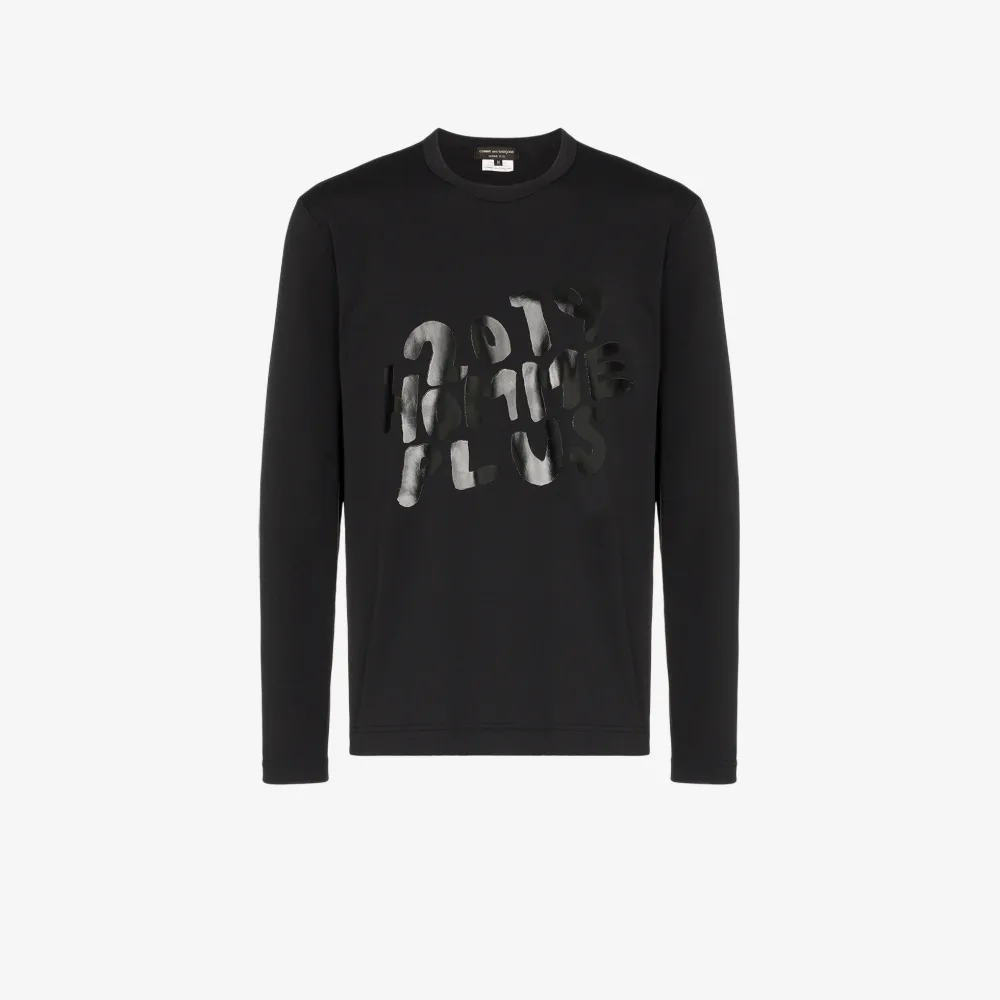 comme des garcons homme long sleeve logo tee