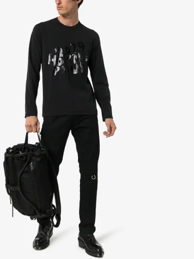 comme des garcons homme long sleeve logo tee