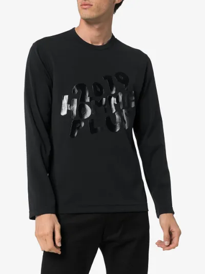 comme des garcons homme long sleeve logo tee
