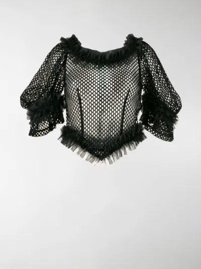 mesh ruffle top