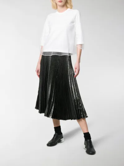 Comme Tulle Overlay Des Kei Garçons Ninomiya Noir Top White Nylon j4R35AcSLq