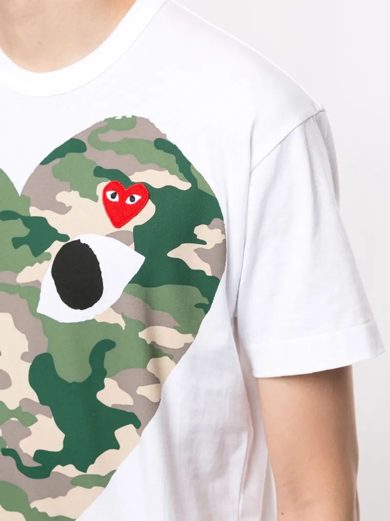 camouflage heart T-shirt white 