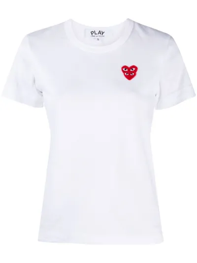 Comme Des Garcons Play double heart embroidered T shirt Eraldo DE