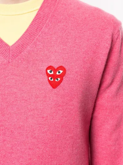pink and red heart jumper