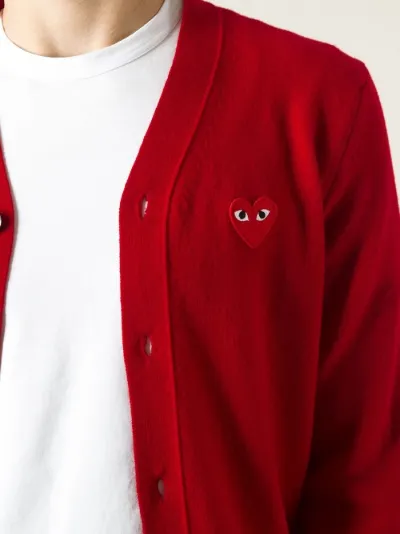 comme des garçons play embroidered heart cardigan