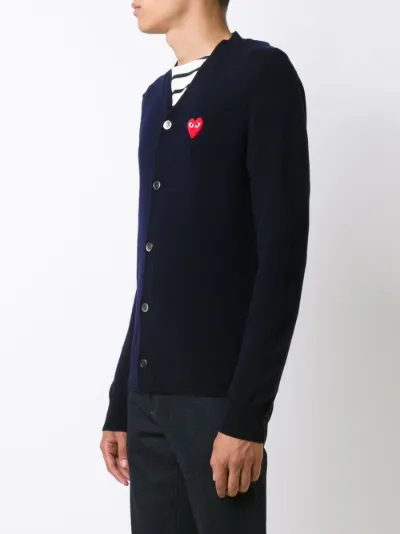 comme des garçons play embroidered heart cardigan