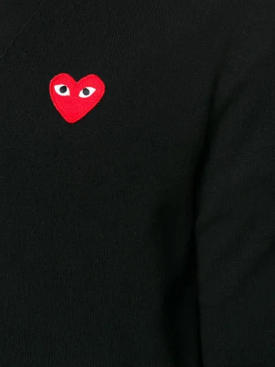 comme des garçons play embroidered heart cardigan