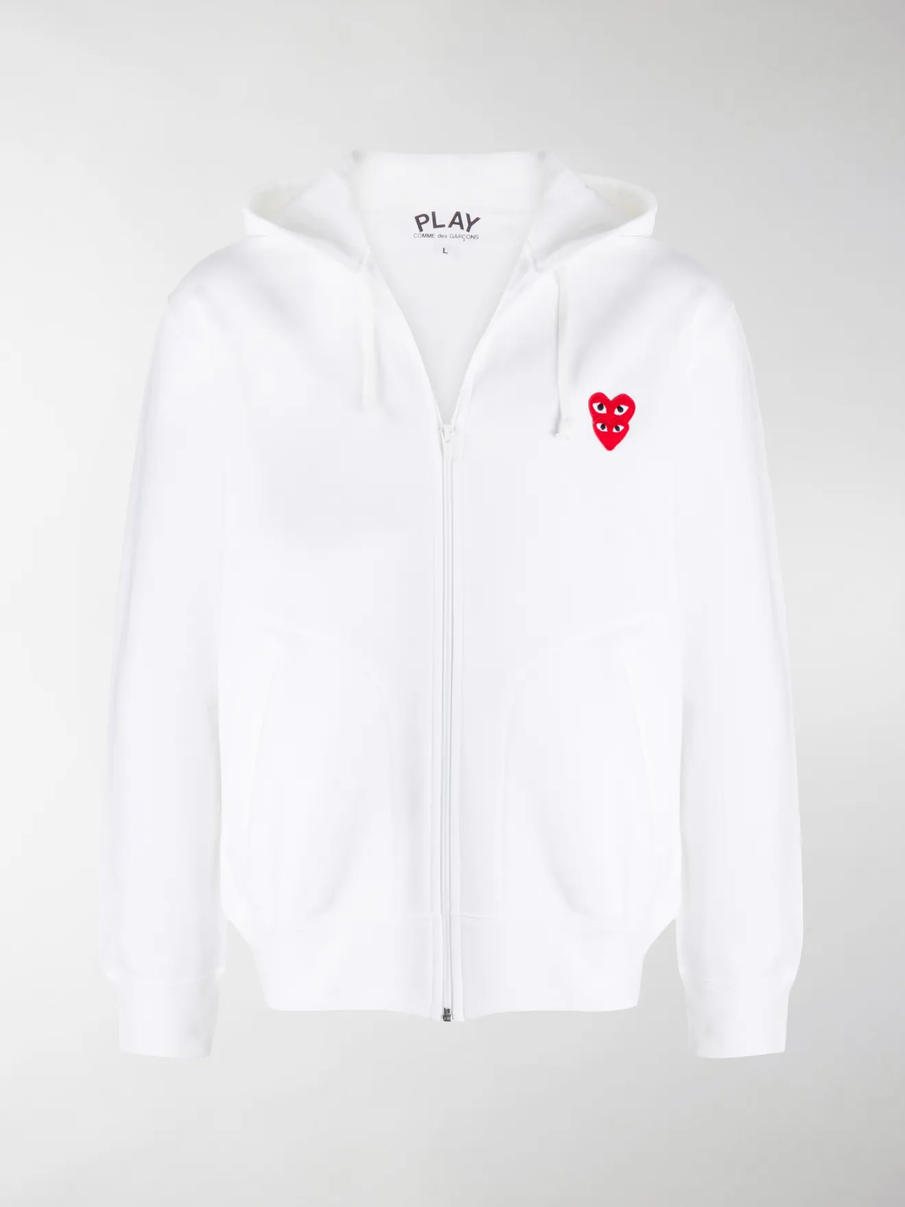 white zip front hoodie