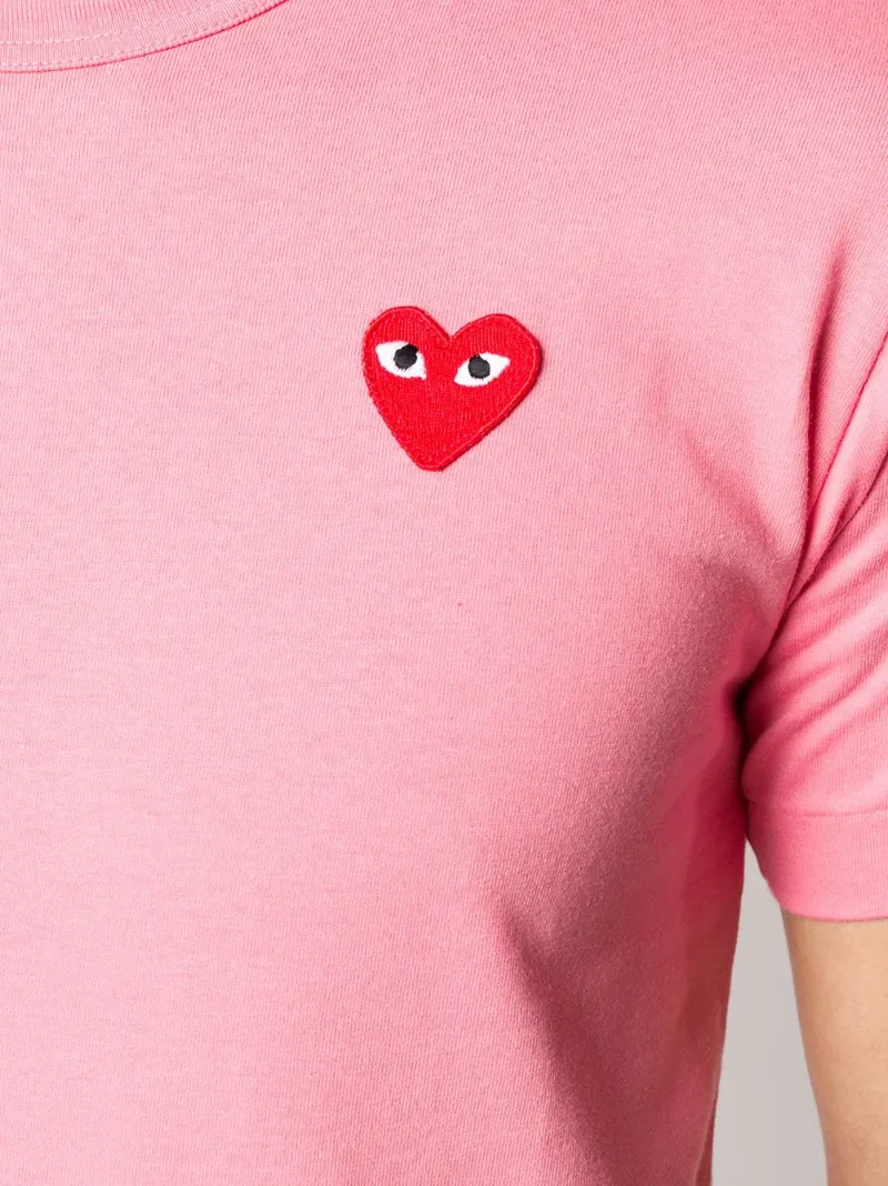 comme des garcons t shirt pink heart