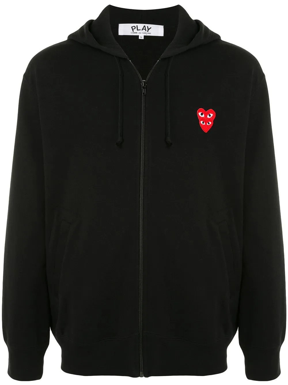 Comme Des Garcons Play heart embroidered zip up hoodie Eraldo US