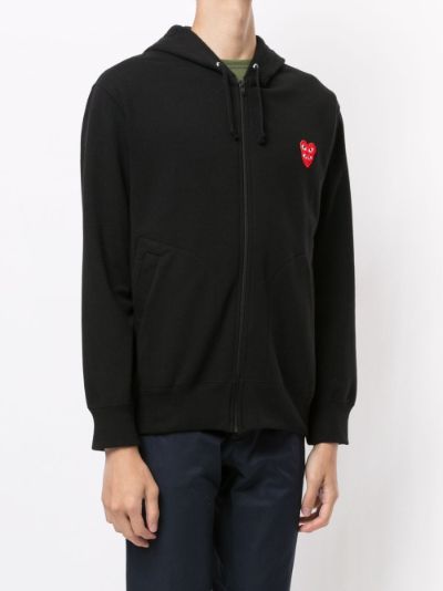 Comme Des Garcons Play heart embroidered zip up hoodie Eraldo US