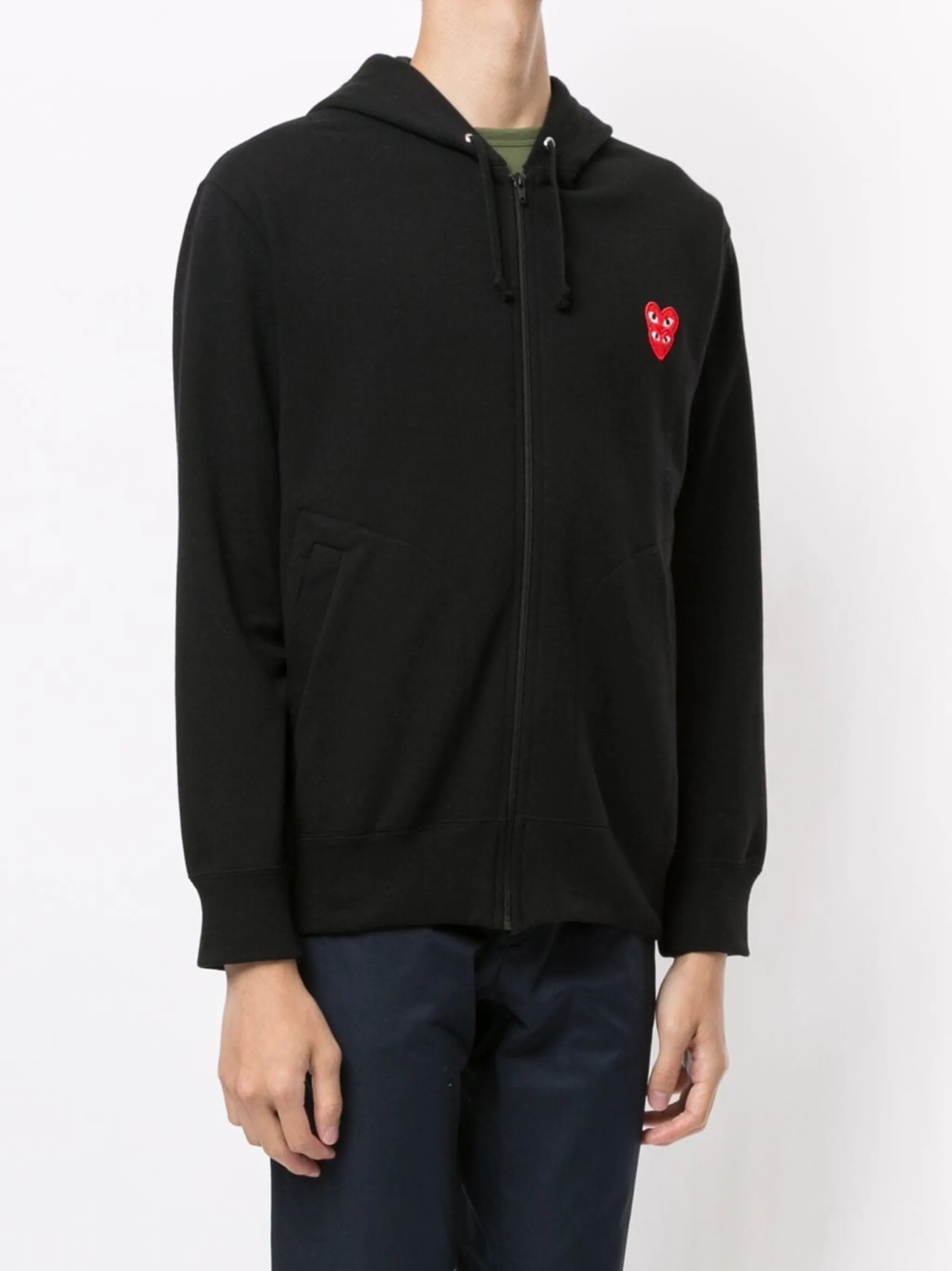 Comme Des Garçons Play heart-embroidered zip-up hoodie