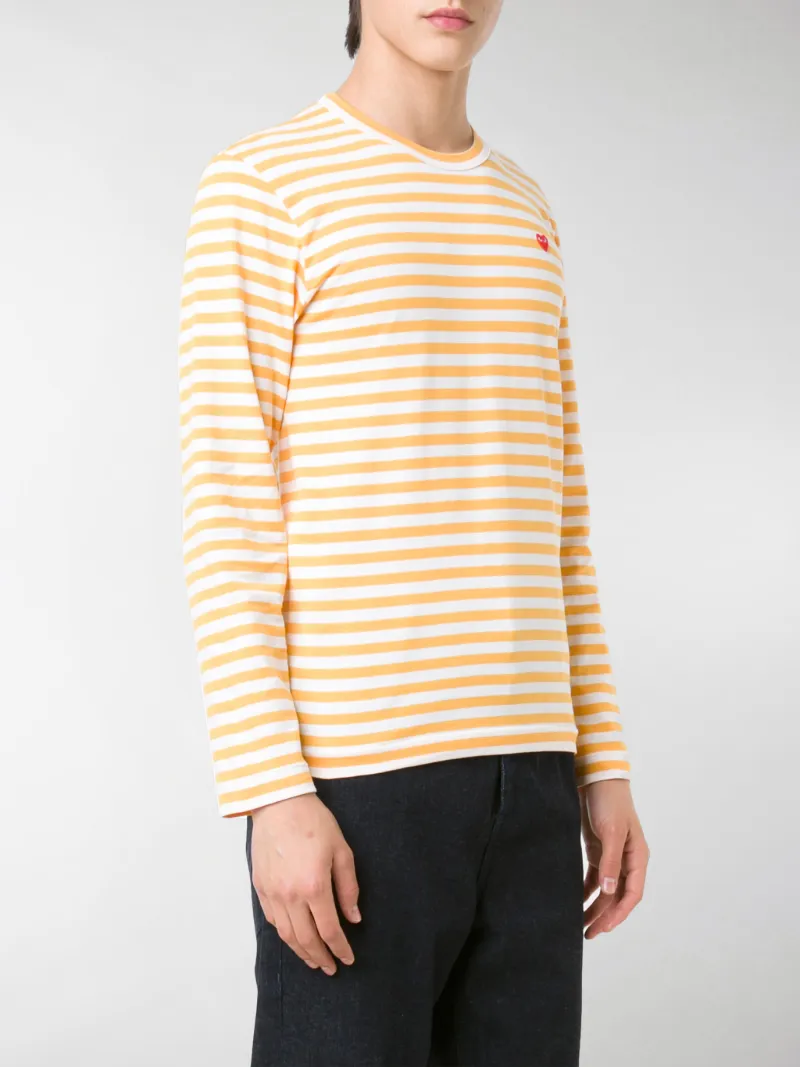cdg yellow striped shirt