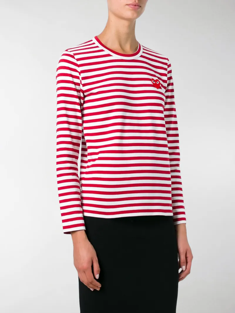 comme des garcons red striped long sleeve