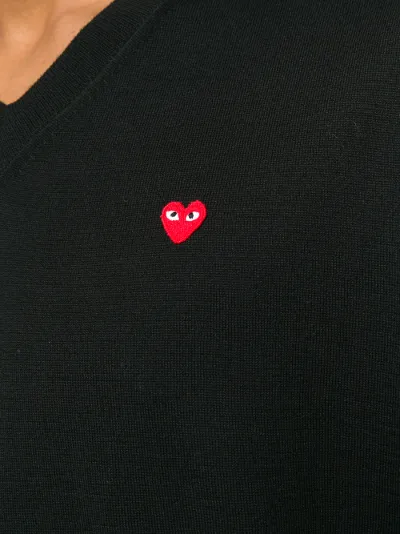 Comme des garçons play maglione con cuore ricamato - di colore rosso  farfetch pullover rosso - Stileo.it