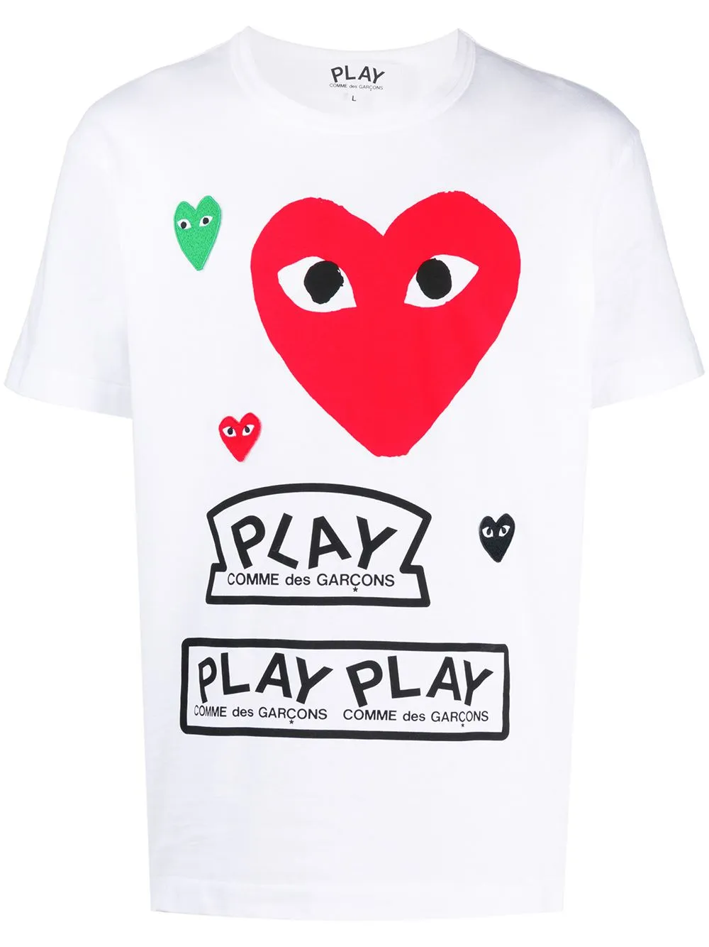 Comme Des Garcons Play multi logo T shirt Eraldo AE