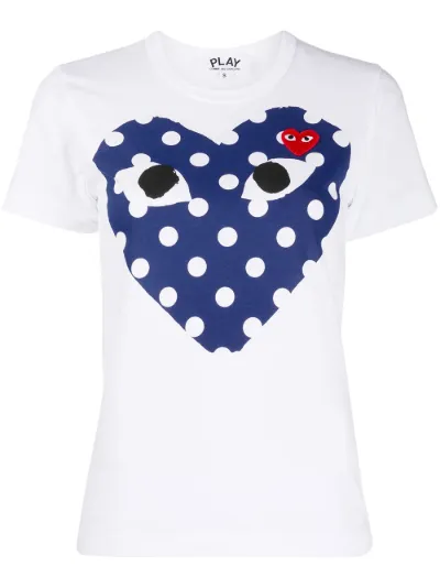 Comme Des Garcons Play polka dot heart print T shirt Eraldo KW