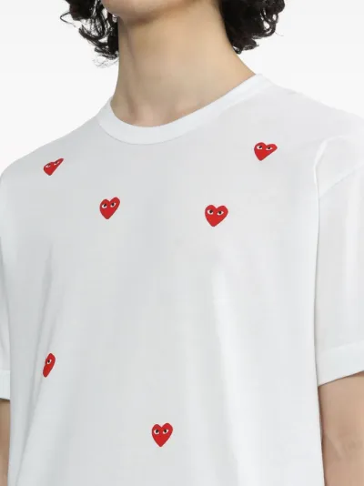 Comme Des Garcons Play Scattered Hearts cotton T shirt Eraldo PW