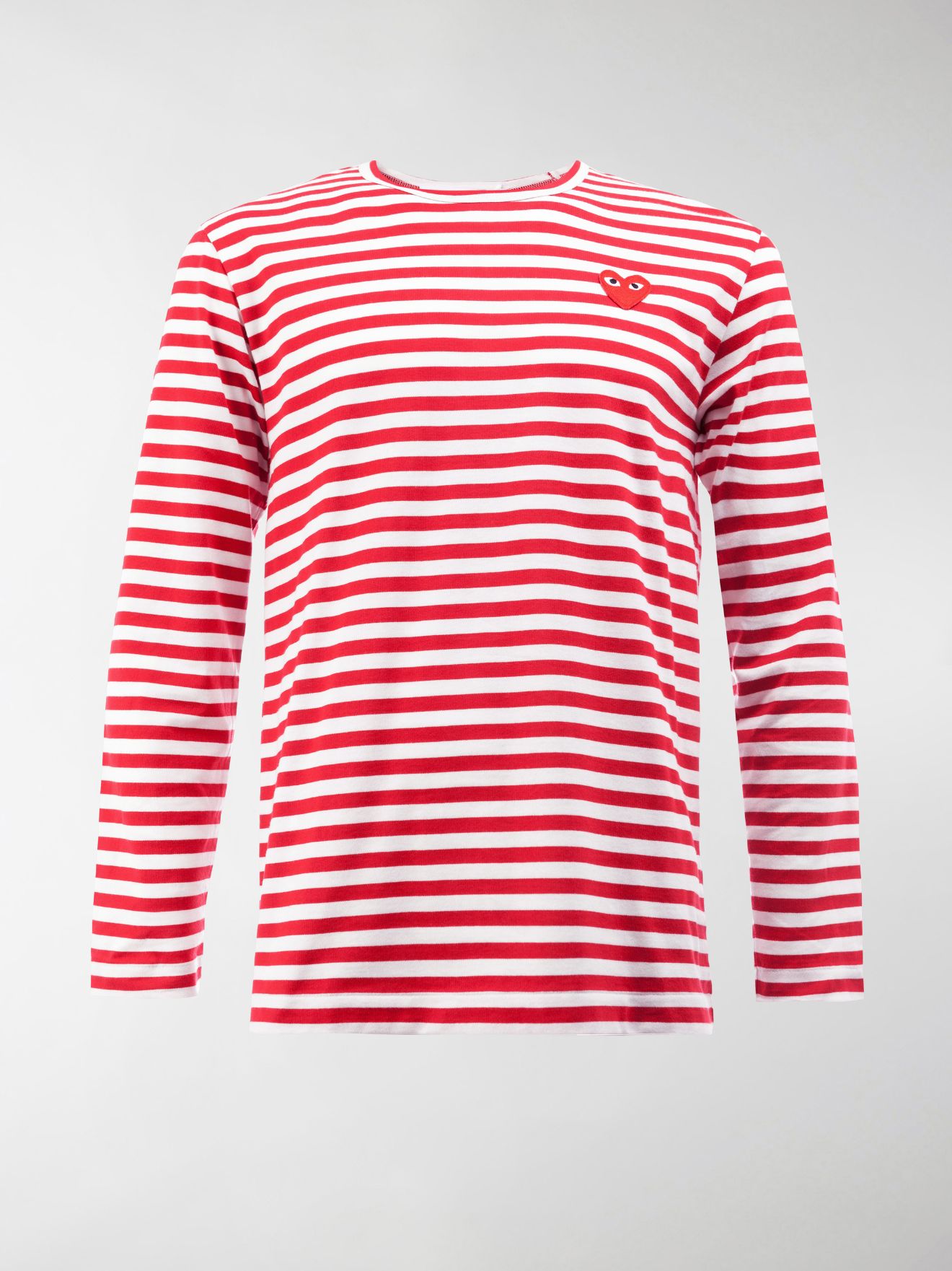 comme des garcons red striped shirt