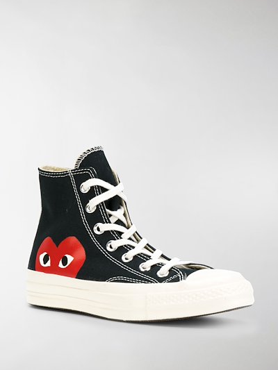 Comme Des Garcons Play X Converse X Comme Des Garcons Chuck 70 Hi Sneakers Black Modes