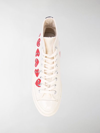 Comme Des Garcons Play X Converse X Comme Des Garcons Play Chuck 70 Hi Multi Hearts Sneakers White Modes