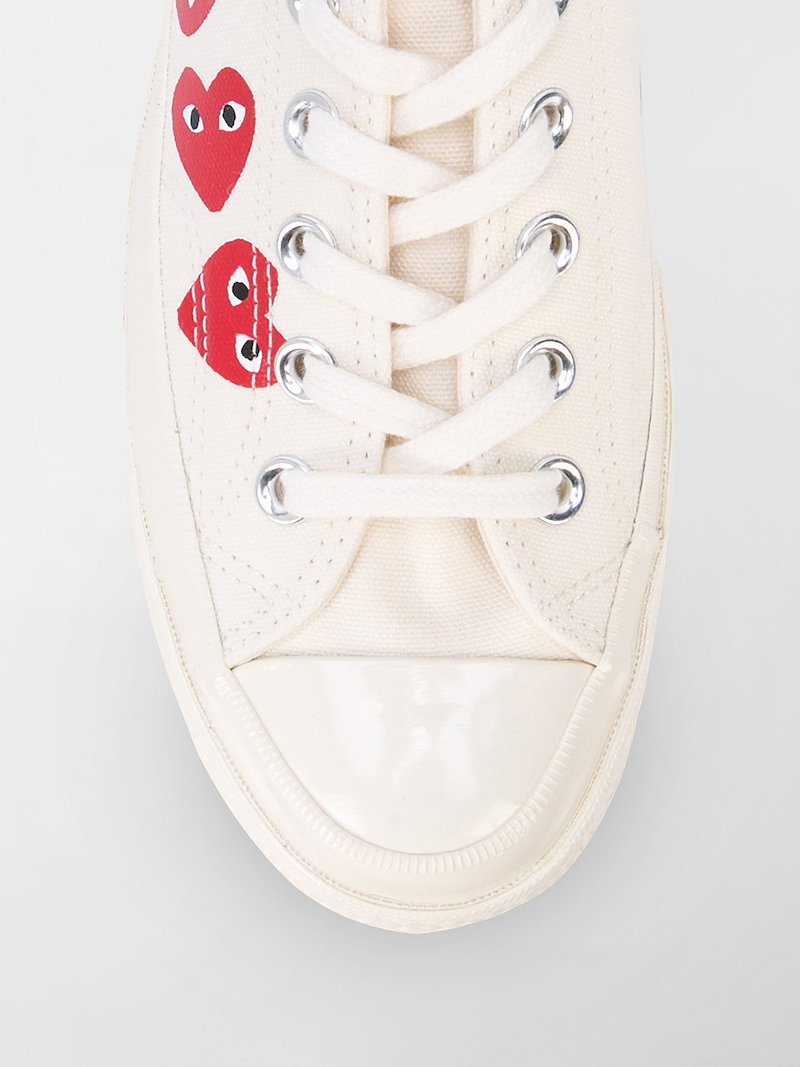 Comme Des Garcons Play X Converse X Converse Chuck Taylor Multi Heart 1970s Ox Sneakers White Modes